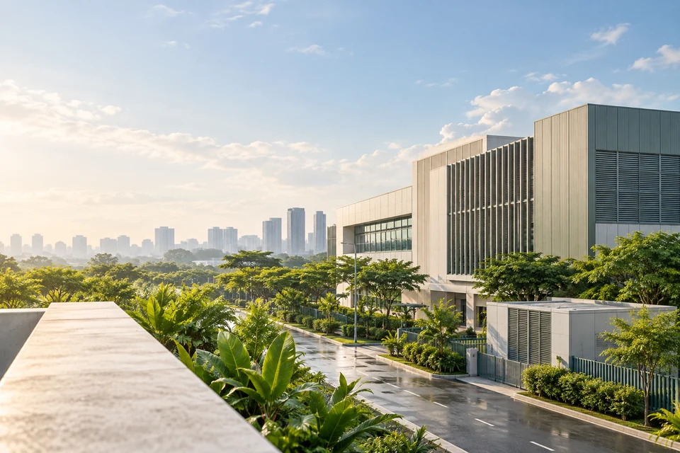 Illustrative tropical energy infrastructure district